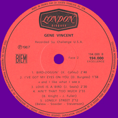 GENE VINCENT London 194.000